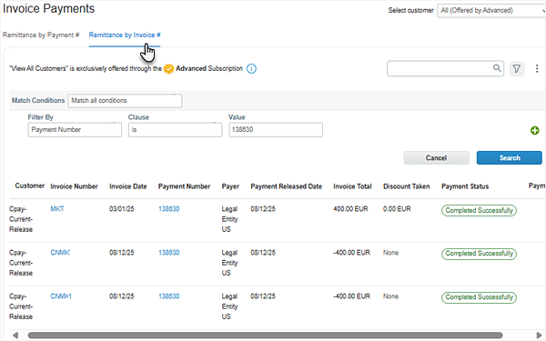Remittance by Invoice # Strategic View CSP
